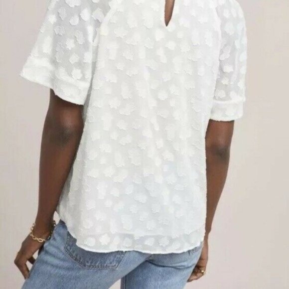 NEW! Feather Bone ANTHROPOLOGIE 'Chalet' Blouse in WHITE (S) - Picture 9 of 9